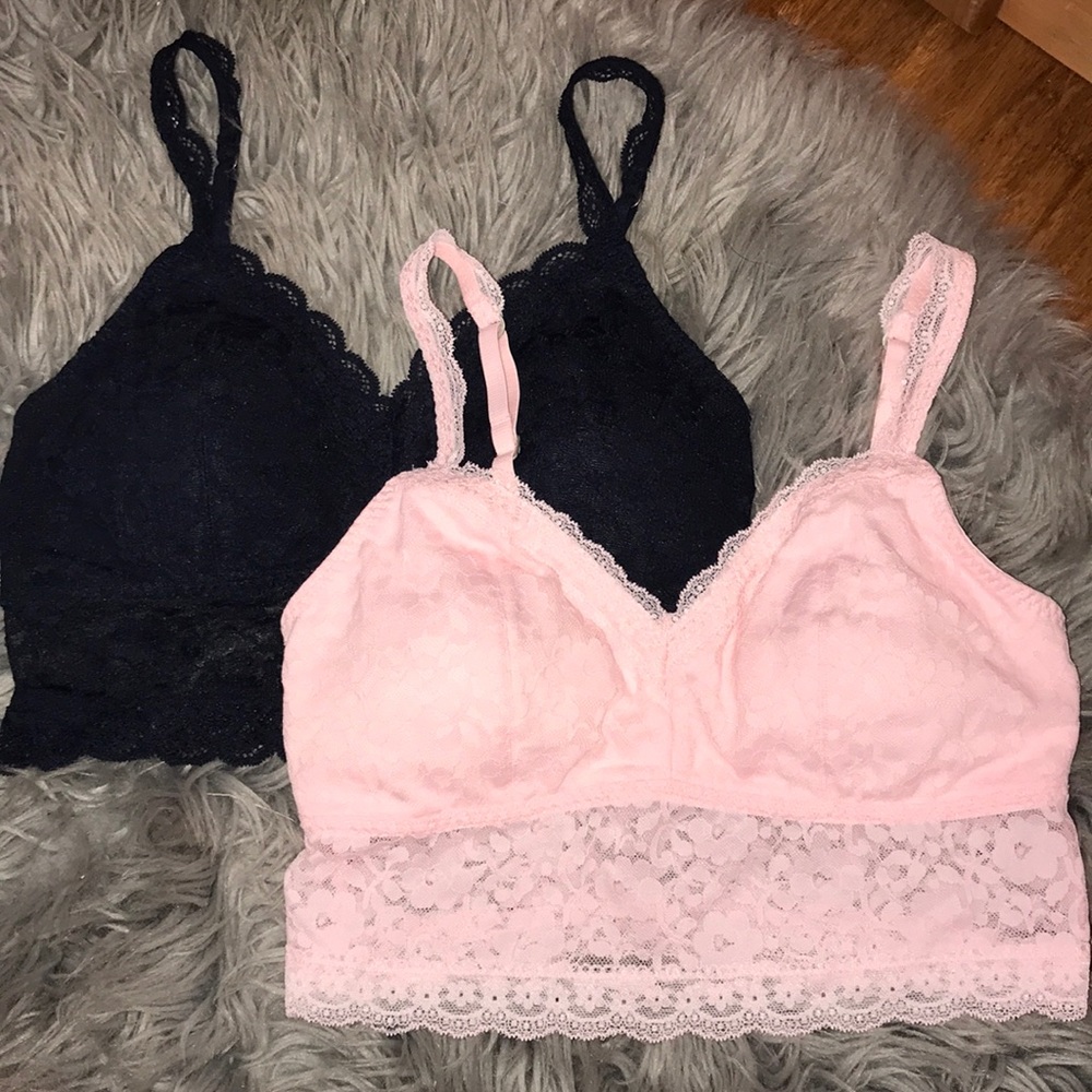 Hollister Navy blue AND pink bralette tops